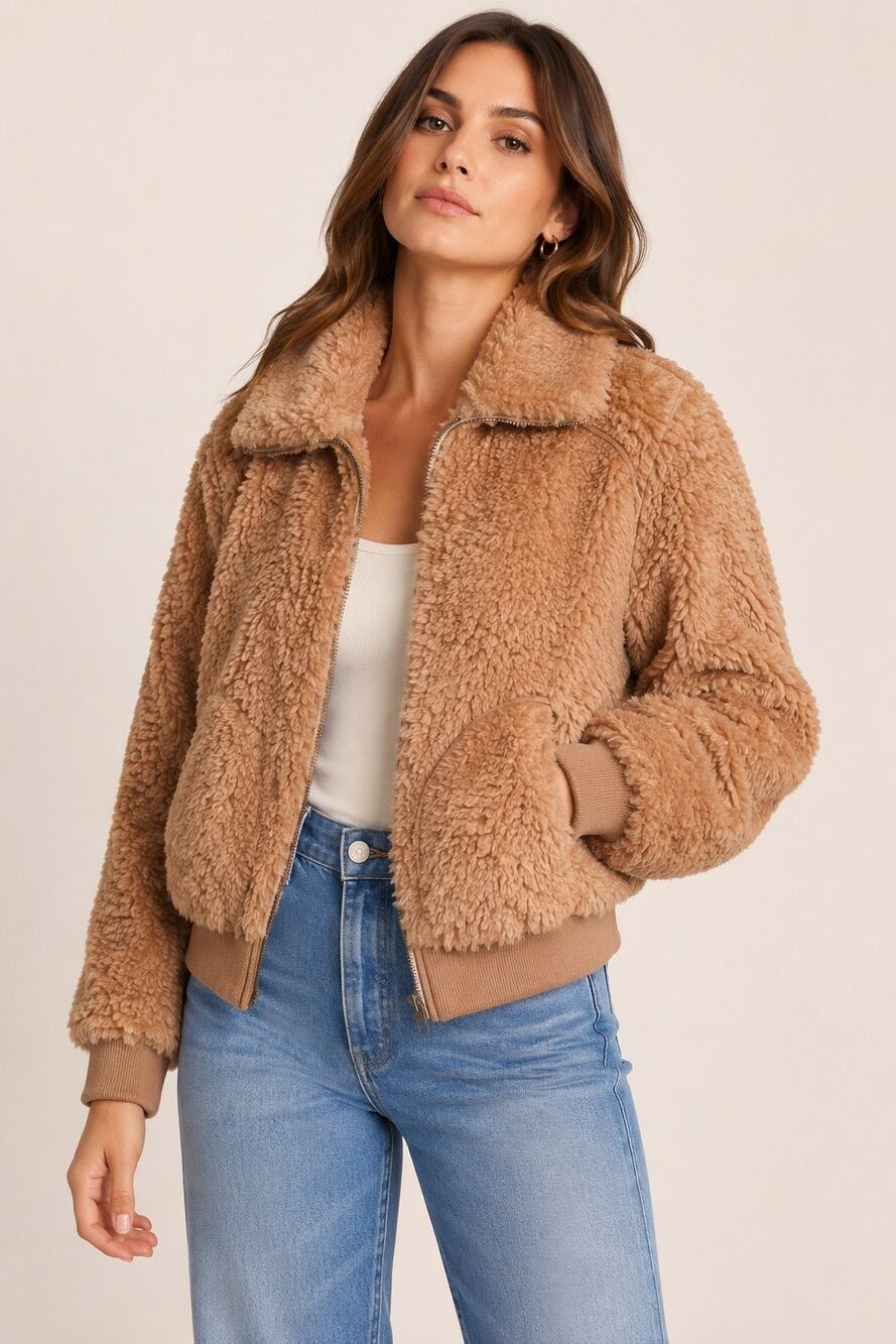BB Dakota Teddy Or Not Faux Fur Bomber Jacket